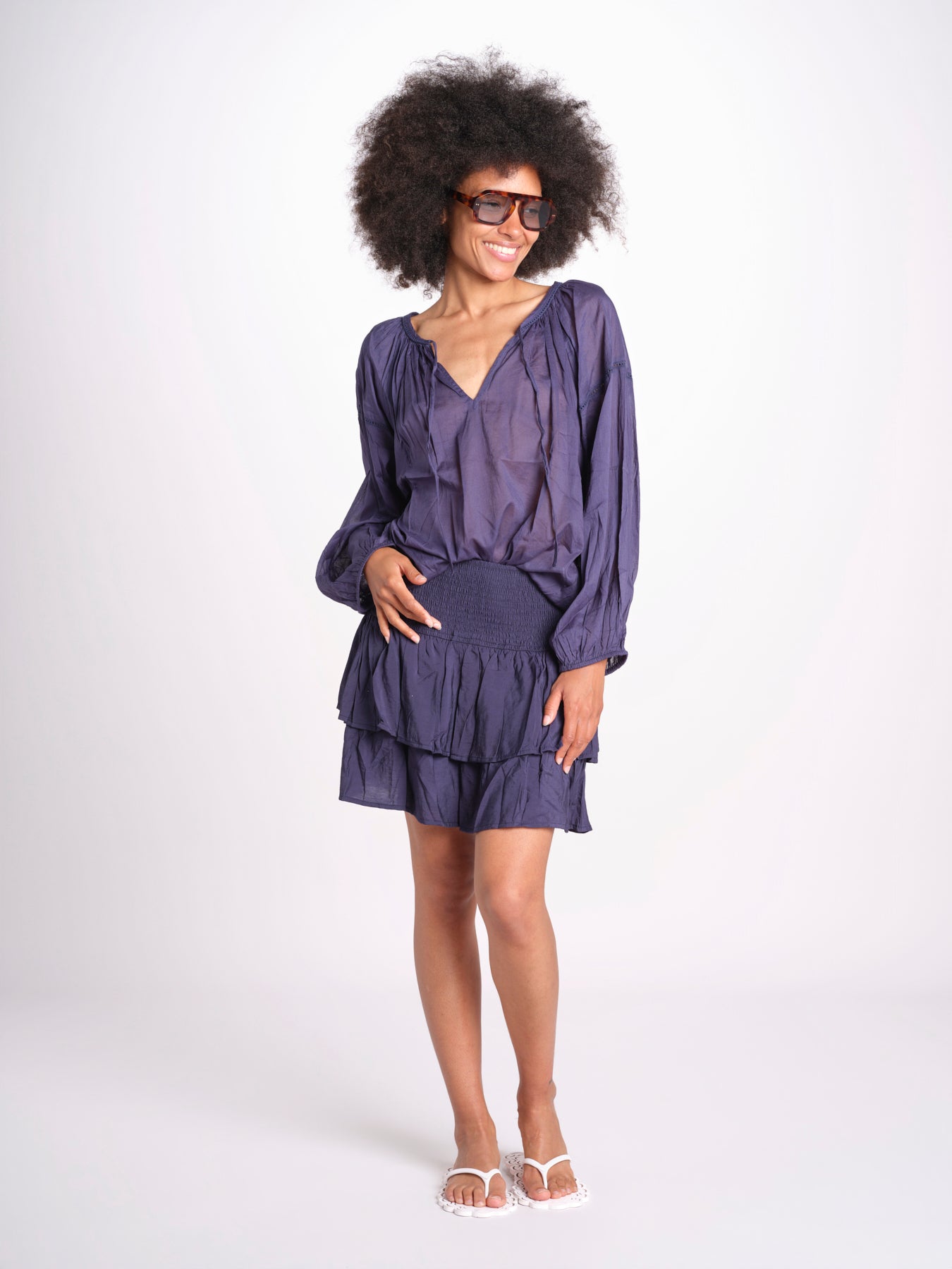 camicia voille nervature ALEXANBLATU ENCRE laraethnics 