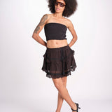 minigonna a balze con pizzo ASANA NOIR laraethnics 