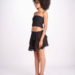 minigonna a balze con pizzo ASANA NOIR laraethnics 