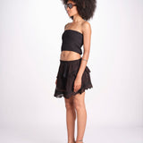 minigonna a balze con pizzo ASANA NOIR laraethnics 