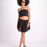 minigonna a balze con pizzo ASANA NOIR laraethnics 