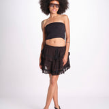 minigonna a balze con pizzo ASANA NOIR laraethnics 