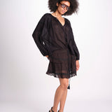 minigonna a balze con pizzo ASANA NOIR laraethnics 