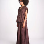 camicia con bottoni CLARENCELK CHOCOLAT laraethnics 