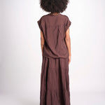 camicia con bottoni CLARENCELK CHOCOLAT laraethnics 
