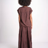camicia con bottoni CLARENCELK CHOCOLAT laraethnics 