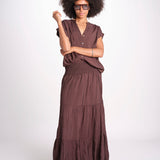 camicia con bottoni CLARENCELK CHOCOLAT laraethnics 