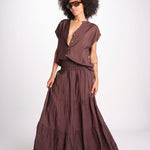 camicia con bottoni CLARENCELK CHOCOLAT laraethnics 