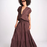 camicia con bottoni CLARENCELK CHOCOLAT laraethnics 