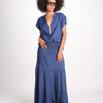 camicia con bottoni CLARENCELK DENIM laraethnics 