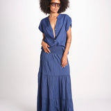 camicia con bottoni CLARENCELK DENIM laraethnics 