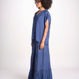 camicia con bottoni CLARENCELK DENIM laraethnics 