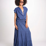 camicia con bottoni CLARENCELK DENIM laraethnics 