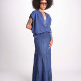 camicia con bottoni CLARENCELK DENIM laraethnics 