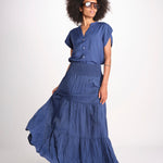 camicia con bottoni CLARENCELK DENIM laraethnics 