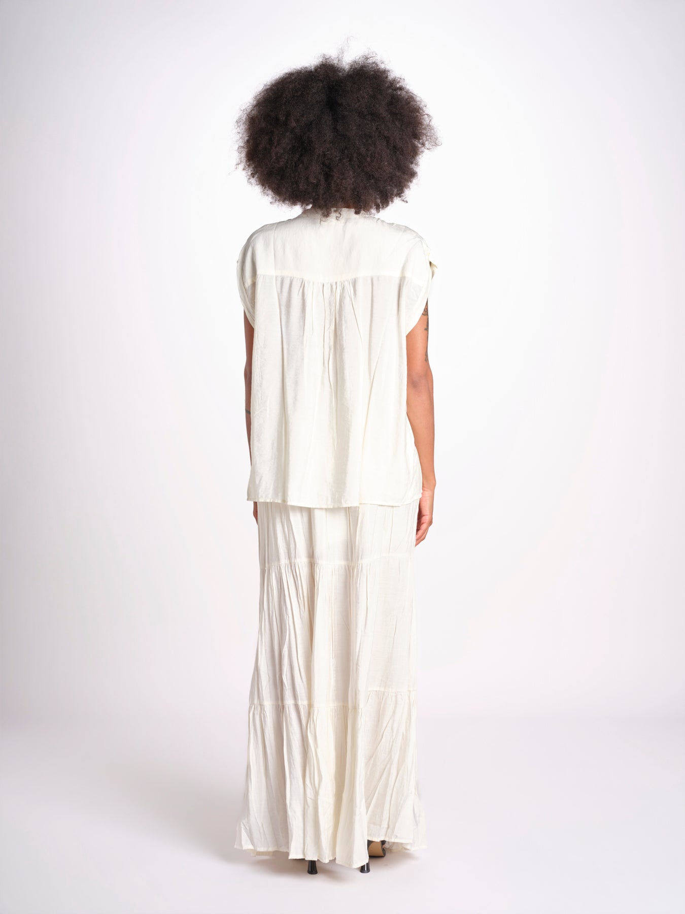 camicia con bottoni CLARENCELK NACRE laraethnics 