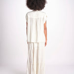 camicia con bottoni CLARENCELK NACRE laraethnics 