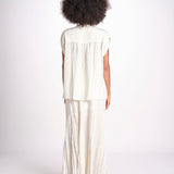 camicia con bottoni CLARENCELK NACRE laraethnics 