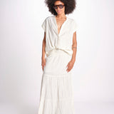 camicia con bottoni CLARENCELK NACRE laraethnics 