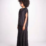 camicia con bottoni CLARENCELK NOIR laraethnics 