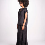 camicia con bottoni CLARENCELK NOIR laraethnics 