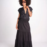 camicia con bottoni CLARENCELK NOIR laraethnics 