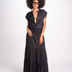 camicia con bottoni CLARENCELK NOIR laraethnics 