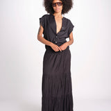 camicia con bottoni CLARENCELK NOIR laraethnics 