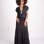 camicia con bottoni CLARENCELK NOIR laraethnics 