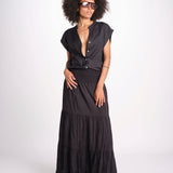 camicia con bottoni CLARENCELK NOIR laraethnics 