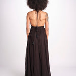 abito lungo scollo e nodo CORALBLK NOIR laraethnics 