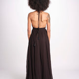 abito lungo scollo e nodo CORALBLK NOIR laraethnics 