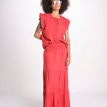 camicia con ricamo HEITABLATU CRANBERRY laraethnics 
