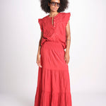 camicia con ricamo HEITABLATU CRANBERRY laraethnics 