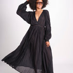 abito con nervature IBIZABLK NOIR laraethnics 