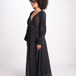 abito con nervature IBIZABLK NOIR laraethnics 