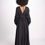 abito con nervature IBIZABLK NOIR laraethnics 