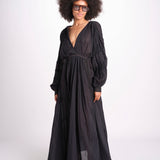 abito con nervature IBIZABLK NOIR laraethnics 