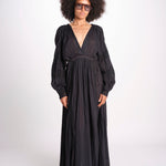 abito con nervature IBIZABLK NOIR laraethnics 