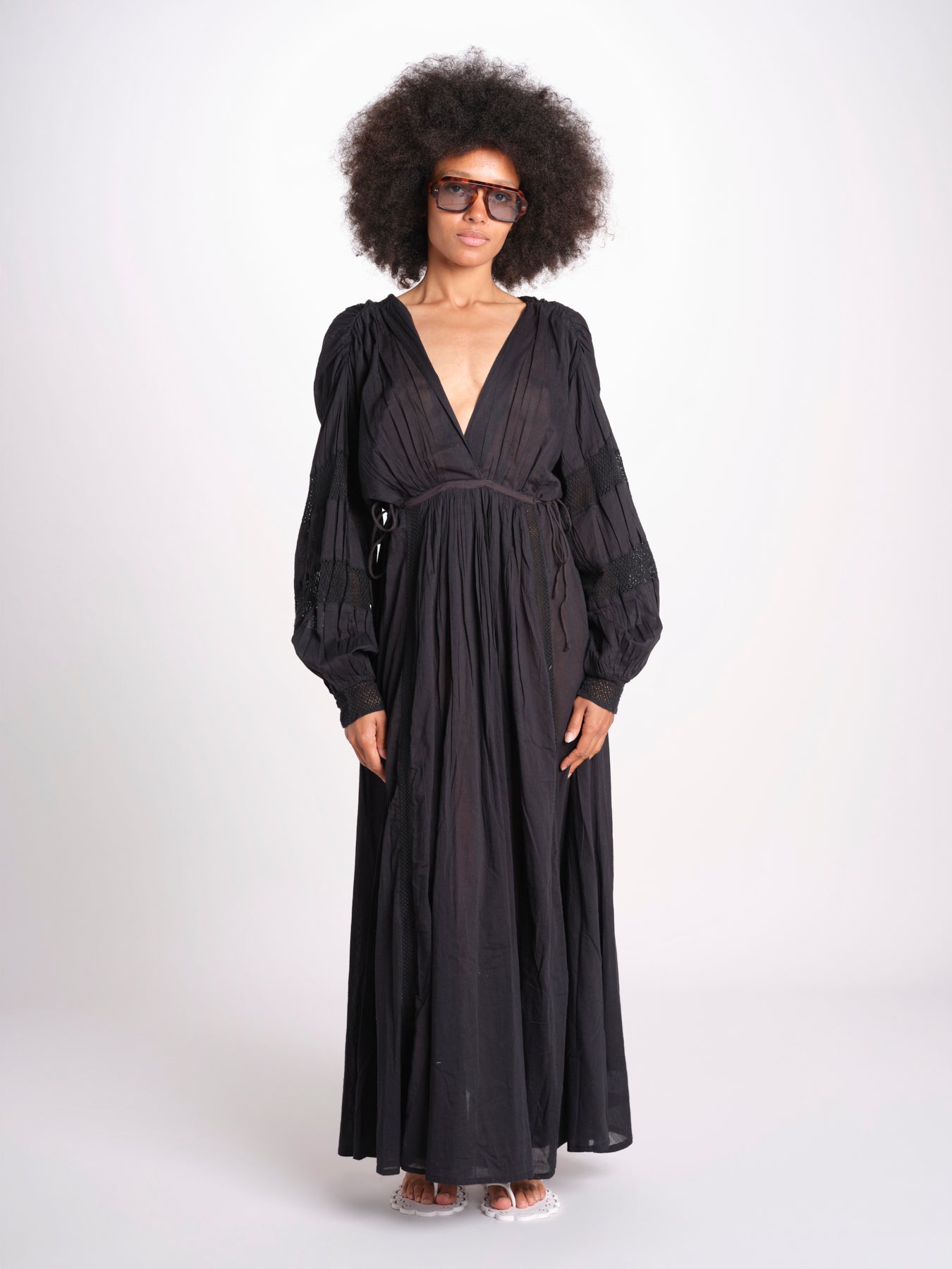 abito con nervature IBIZABLK NOIR laraethnics 