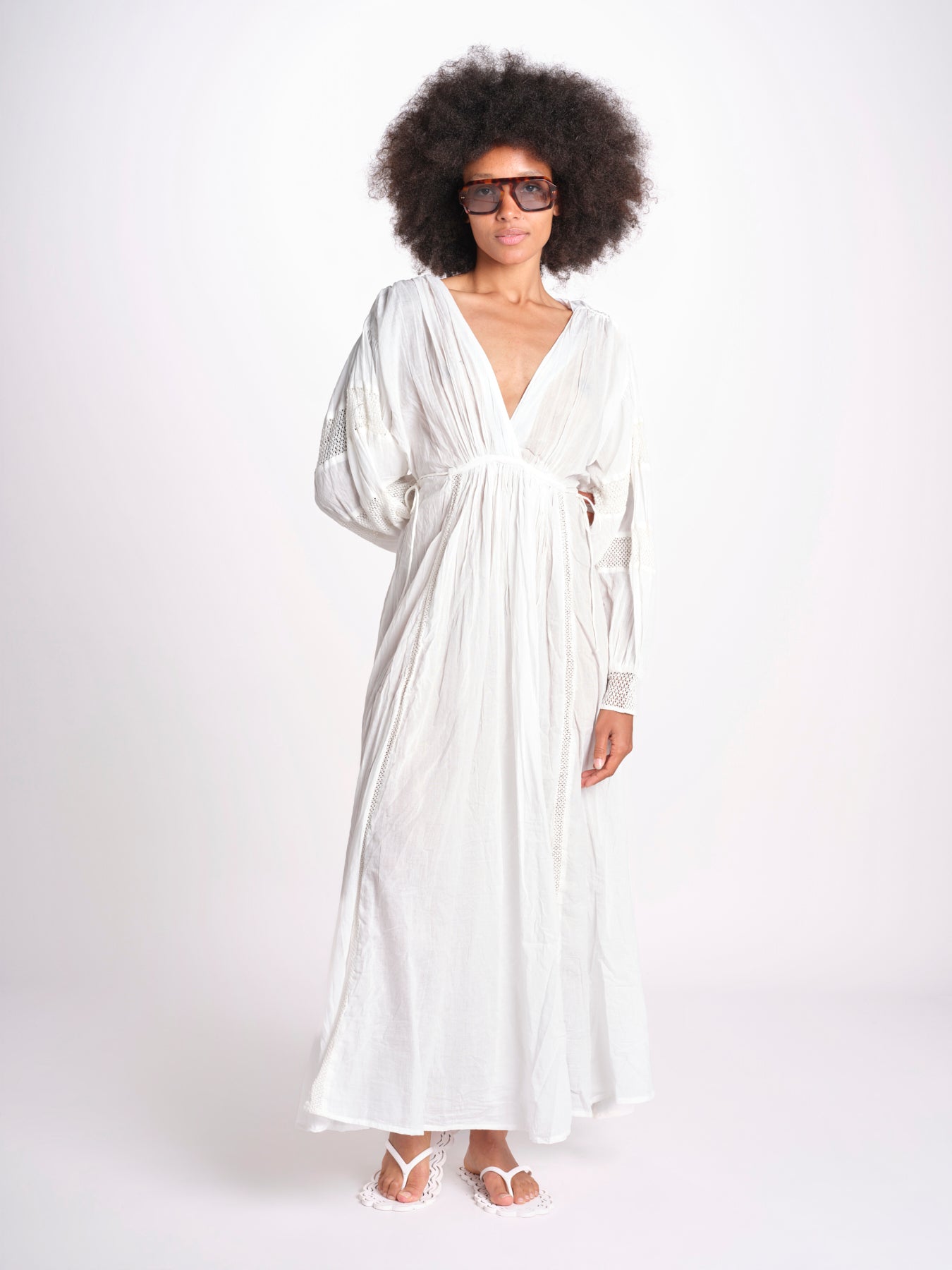 abito con nervature IBIZABLK WHITE laraethnics 