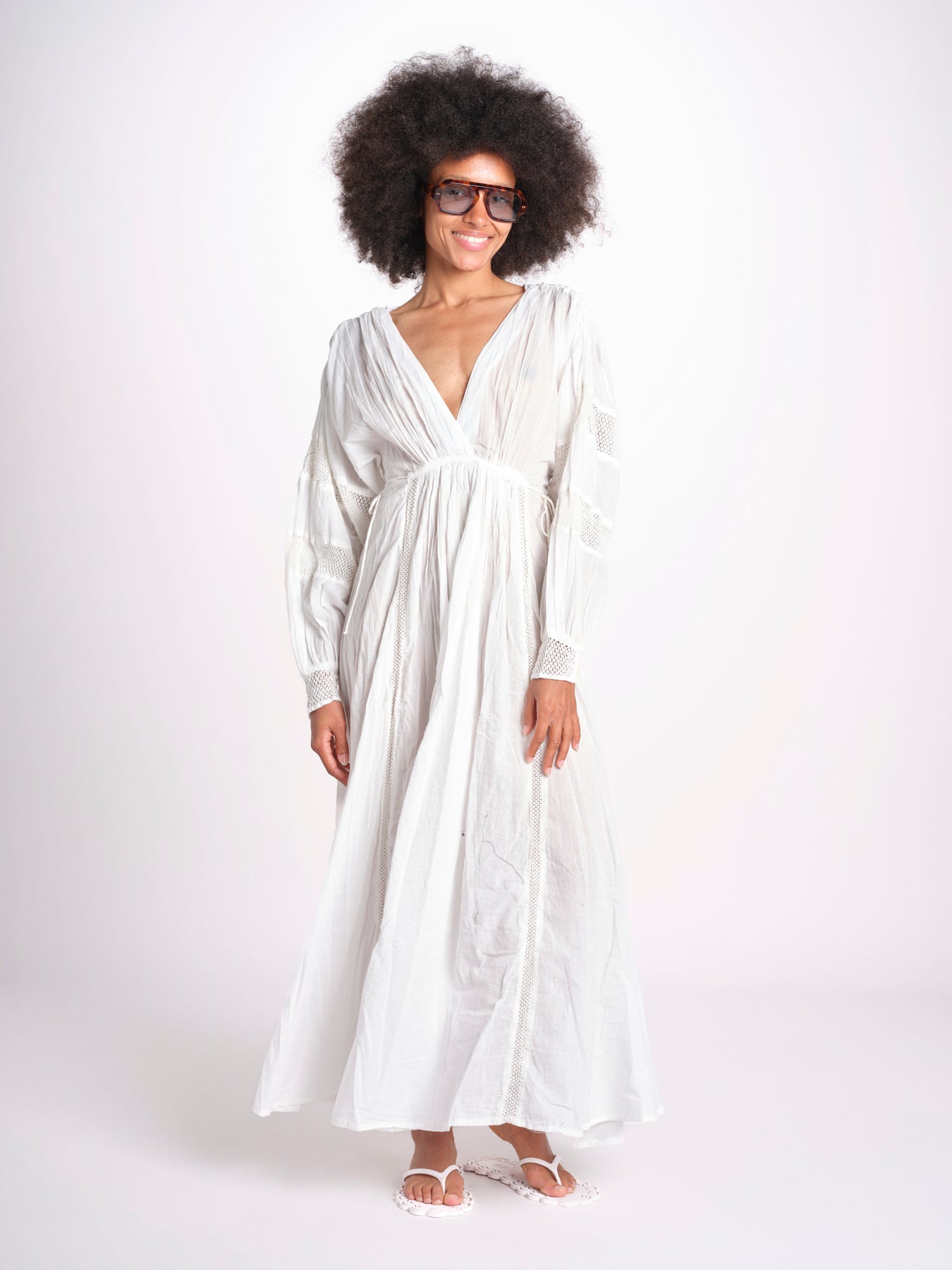 abito con nervature IBIZABLK WHITE laraethnics 