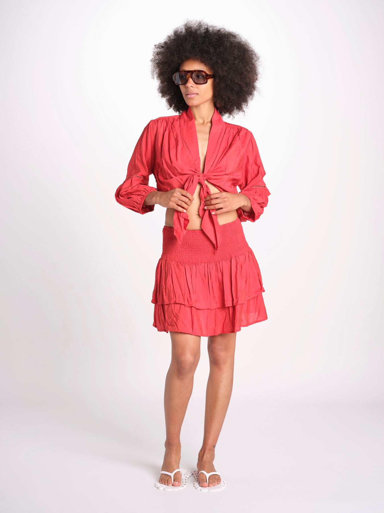 camicia con nodo MARIABL CRANBERRY laraethnics 
