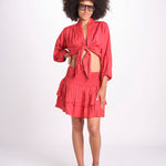 camicia con nodo MARIABL CRANBERRY laraethnics 