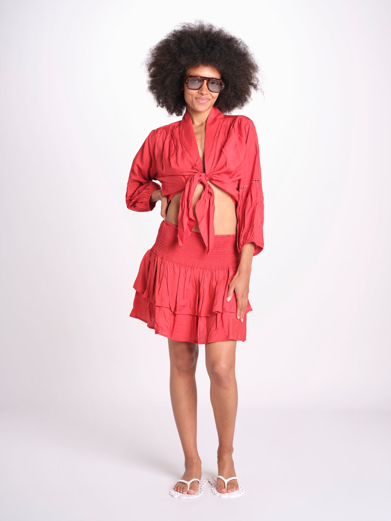 camicia con nodo MARIABL CRANBERRY laraethnics 
