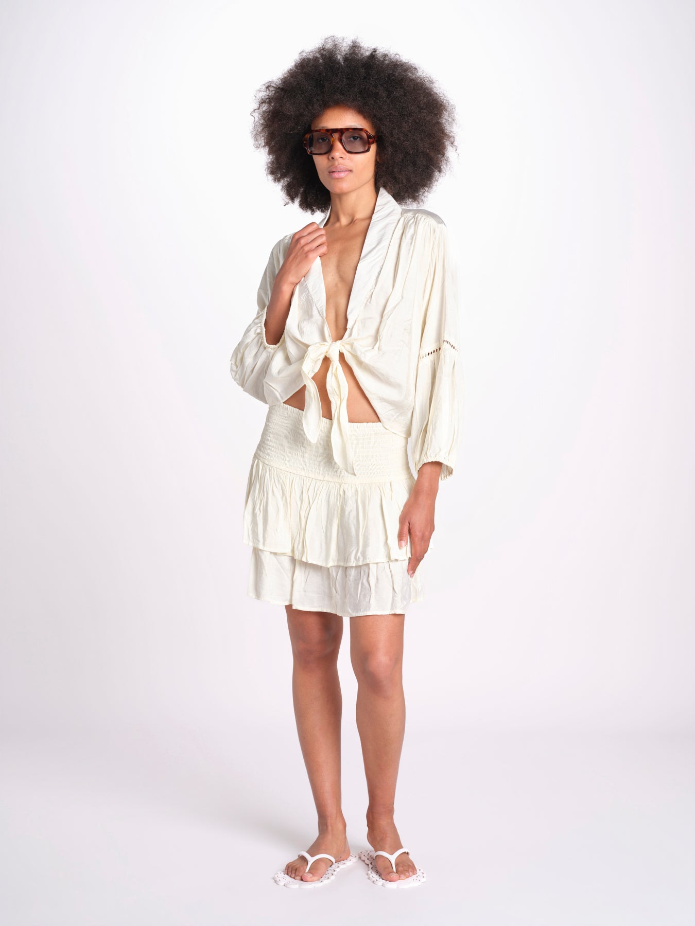 camicia con nodo MARIABL NACRE laraethnics 