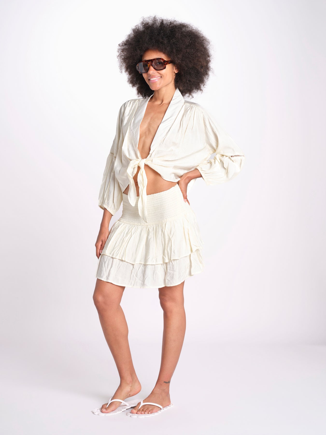 camicia con nodo MARIABL NACRE laraethnics 