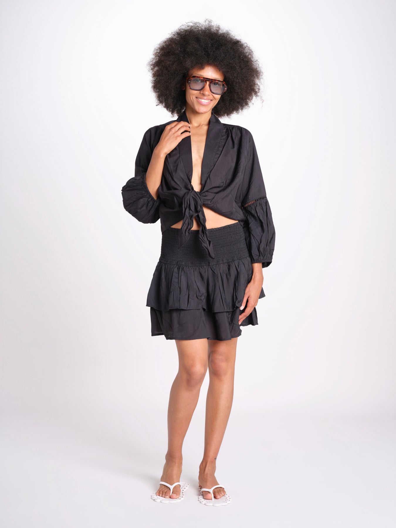 camicia con nodo MARIABL NOIR laraethnics 