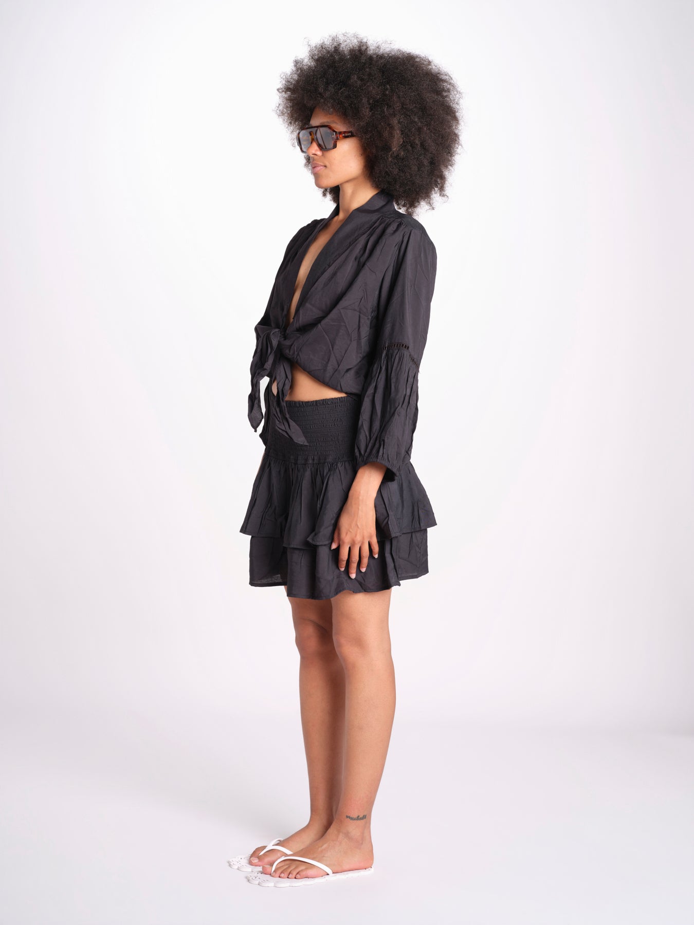 camicia con nodo MARIABL NOIR laraethnics 