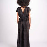 abito con nervature legato in vita MIKONBLK NOIR laraethnics 